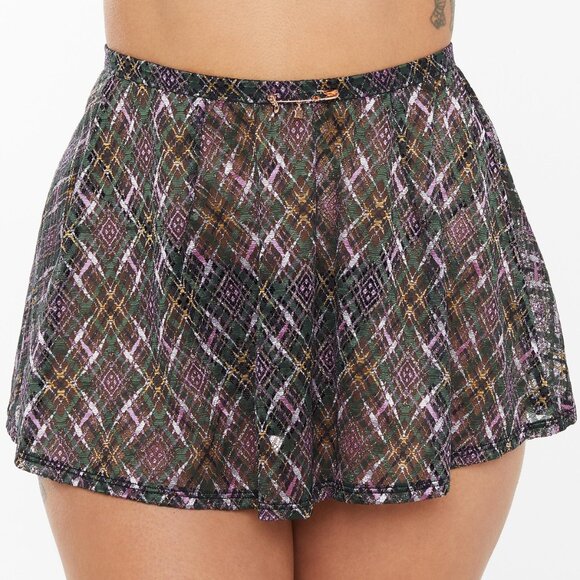 NEW Savage X Fenty | A Little Tart Open-Back Skirt in That's Hella Plaid | M - Picture 2 of 8